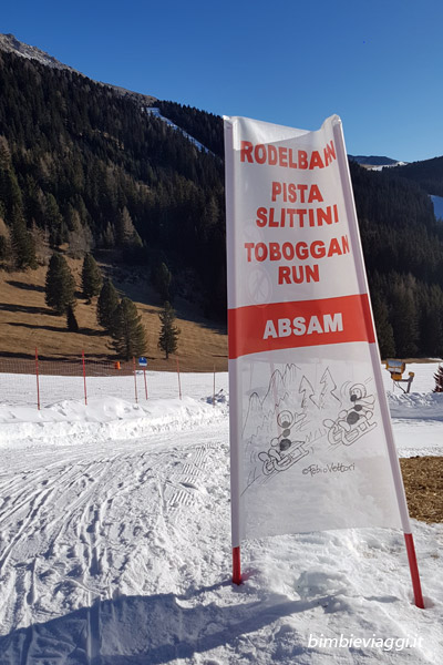 Obereggen pista - Alpin Bob - Vacanza sulla neve per chi non scia - Alto Adige sulla neve con bambini