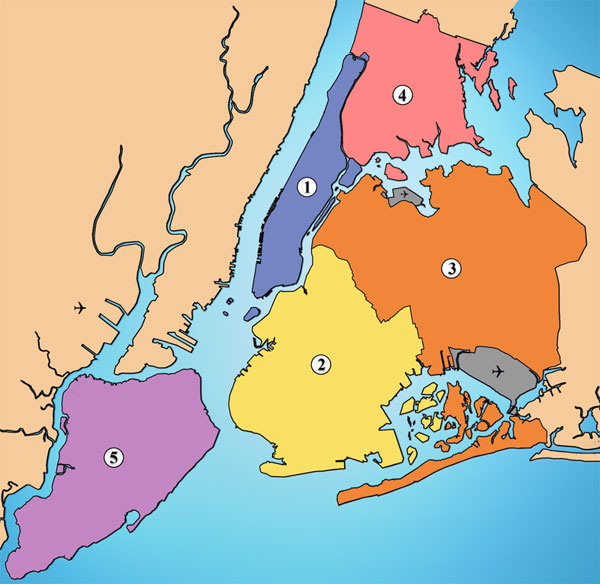 mappa di new york