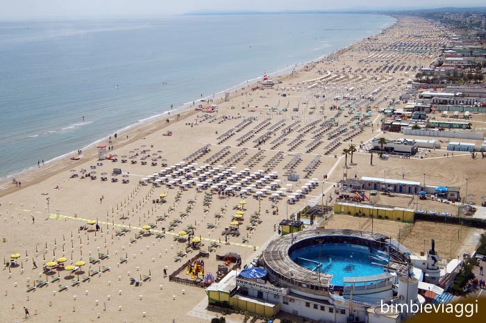 Rimini con i bimbi - spiaggia dall'alto